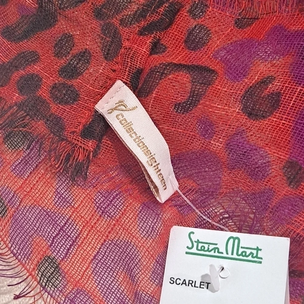 Collection Eighteen Infinty Loop Scarf Red Animal Print NWT